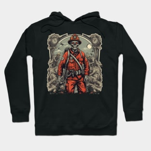 Zombie firefighter halloween wasteland graphic Hoodie